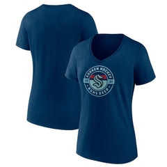 Seattle Kraken Women's Native V-Neck T-Shirt - Deep Sea Blue T-shirts