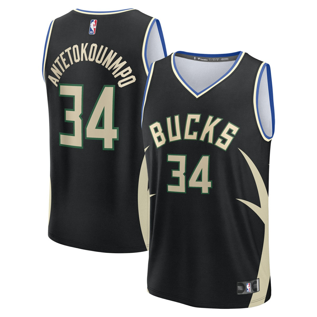 Giannis Antetokounmpo Milwaukee Bucks Fast Break Replica Player Jersey - Statement Edition - Black discount