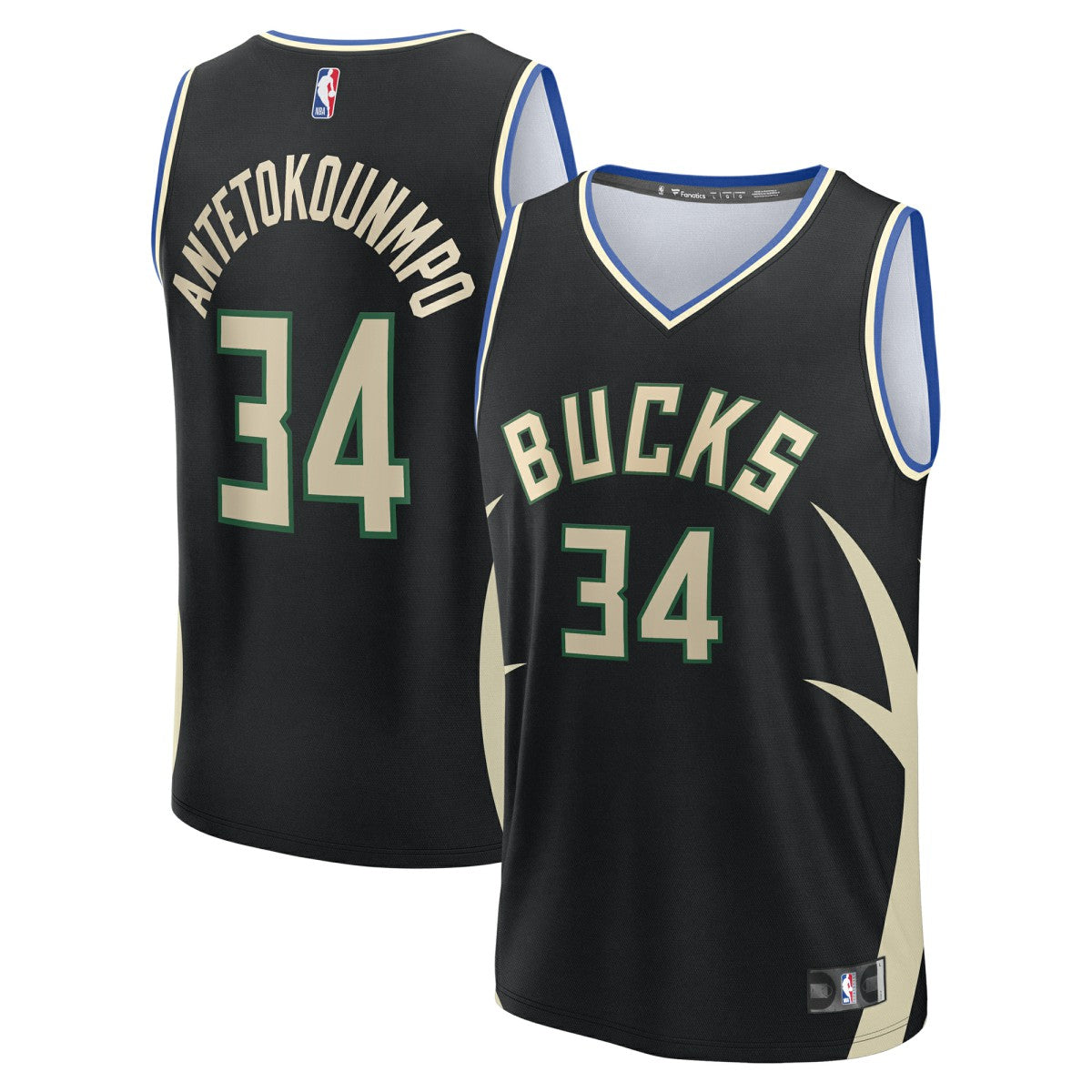 Giannis Antetokounmpo Milwaukee Bucks Youth Fast Break Replica Player Jersey - Statement Edition - Black for sale