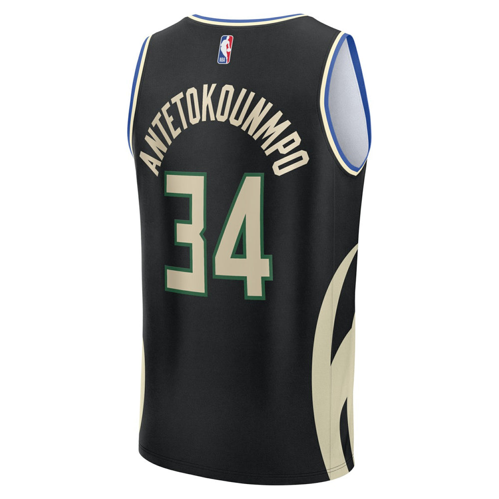Giannis Antetokounmpo Milwaukee Bucks Youth Fast Break Replica Player Jersey - Statement Edition - Black for sale
