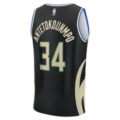 Giannis Antetokounmpo Milwaukee Bucks Youth Fast Break Replica Player Jersey - Statement Edition - Black for sale