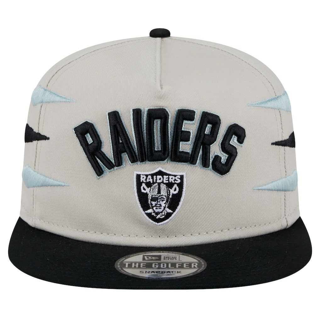 Las Vegas Raiders New Era Athletic Golfer Snapback Hat - Stone/Black sale