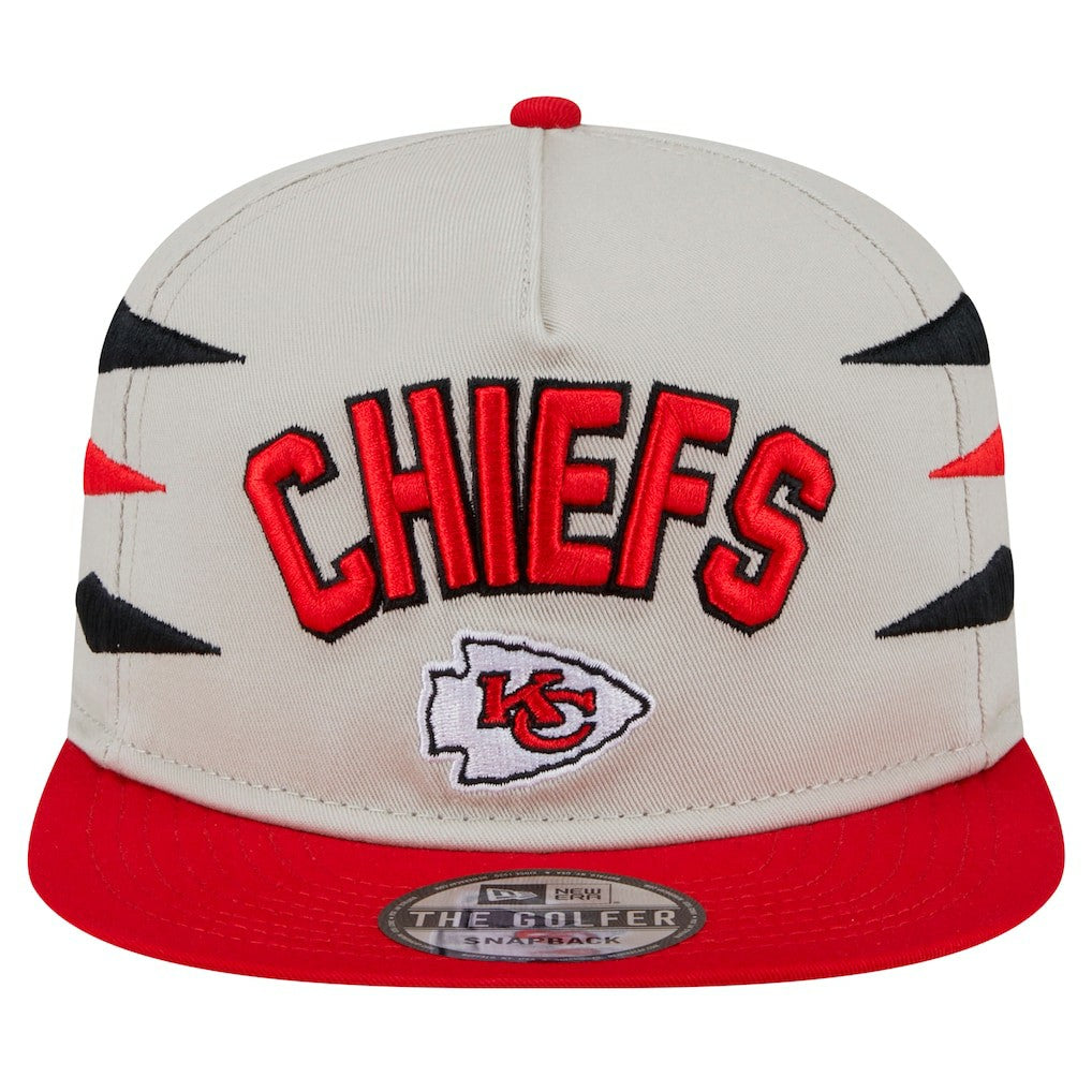 Kansas City Chiefs New Era Athletic Golfer Snapback Hat - Stone/Red sale