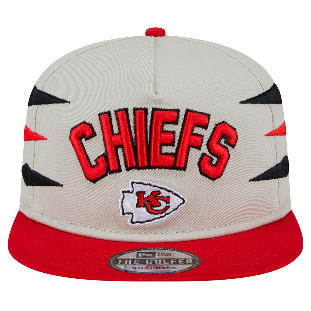 Kansas City Chiefs New Era Athletic Golfer Snapback Hat - Stone/Red sale