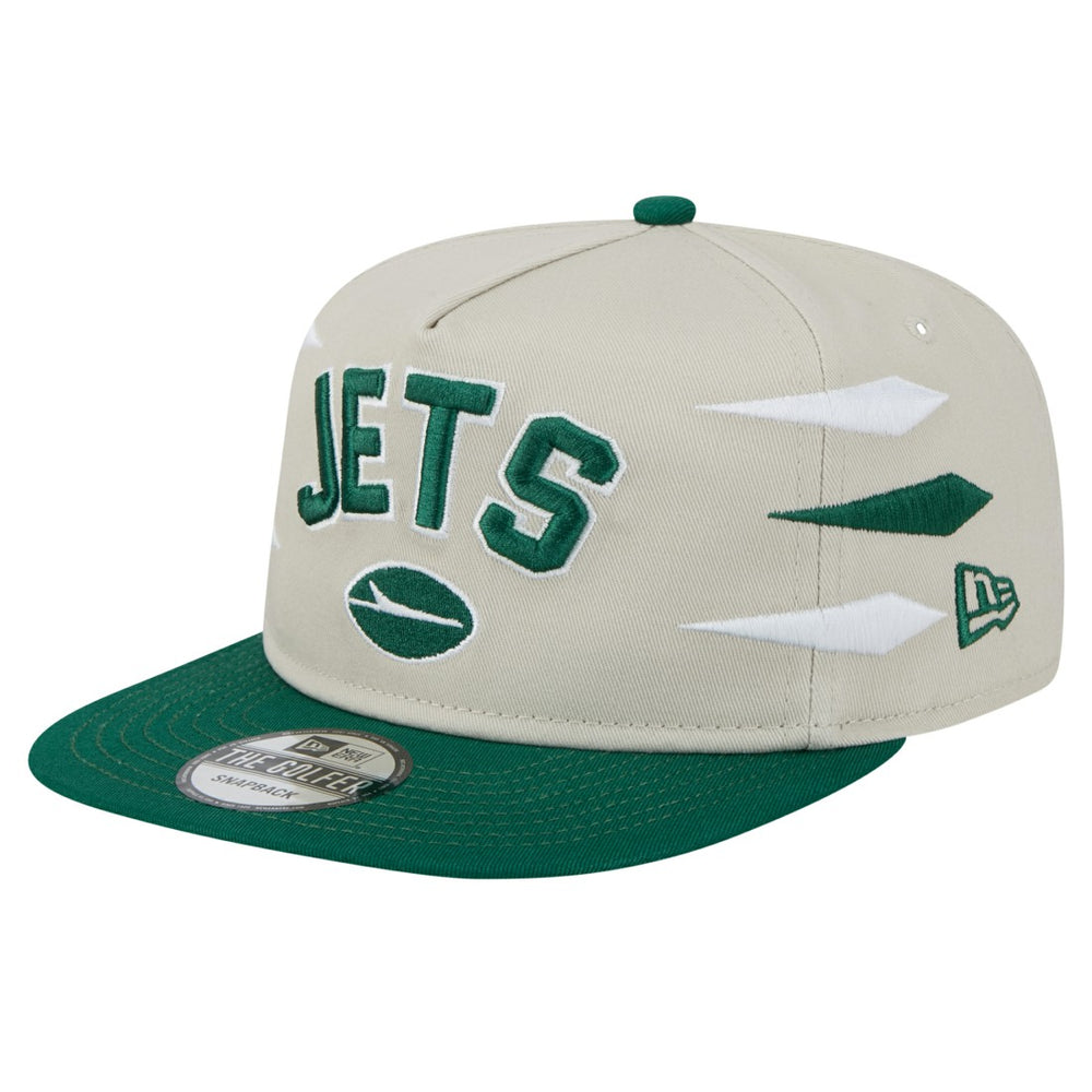 New York Jets New Era Athletic Golfer Snapback Hat - Stone/Green on sale