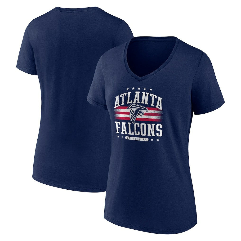Atlanta Falcons Women's Americana Team V-Neck T-Shirt - Navy on sale