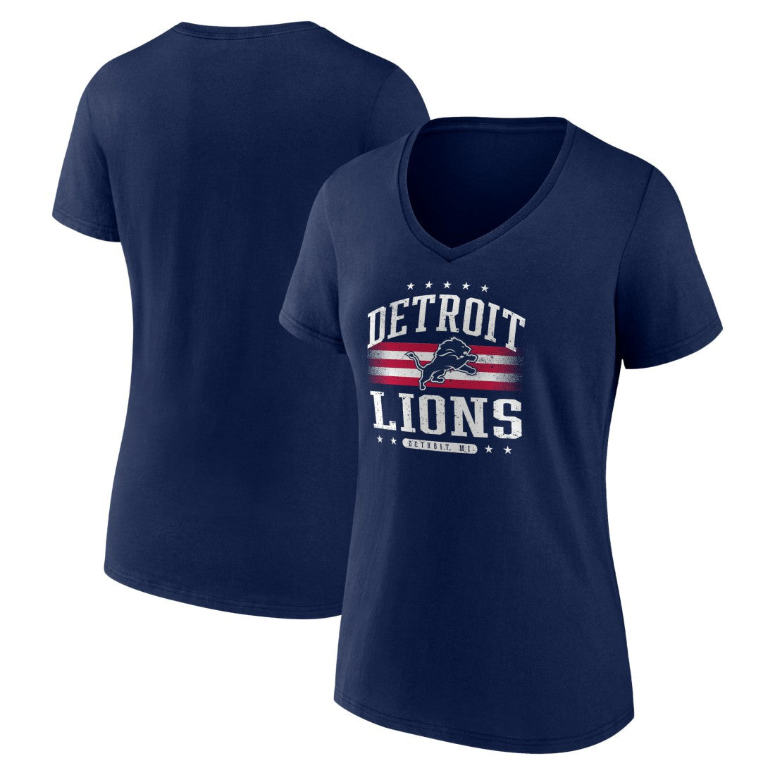 Detroit Lions Women's Americana Team V-Neck T-Shirt - Navy for sale