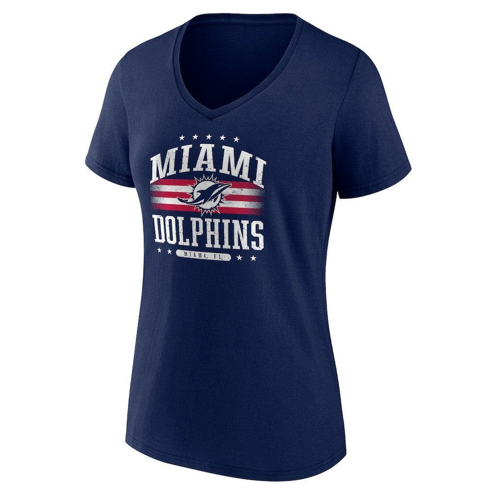 Miami Dolphins Women's Americana Team V-Neck T-Shirt - Navy outlet