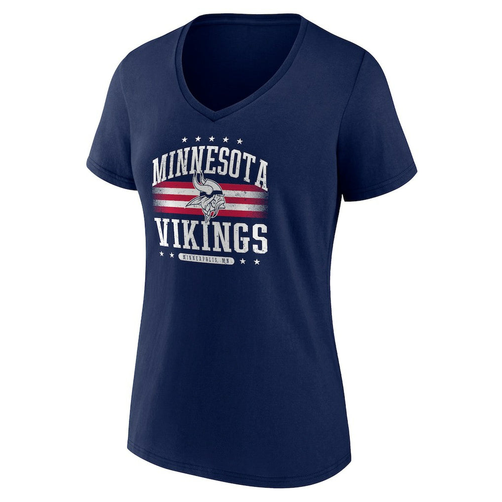 Minnesota Vikings Women's Americana Team V-Neck T-Shirt - Navy discount