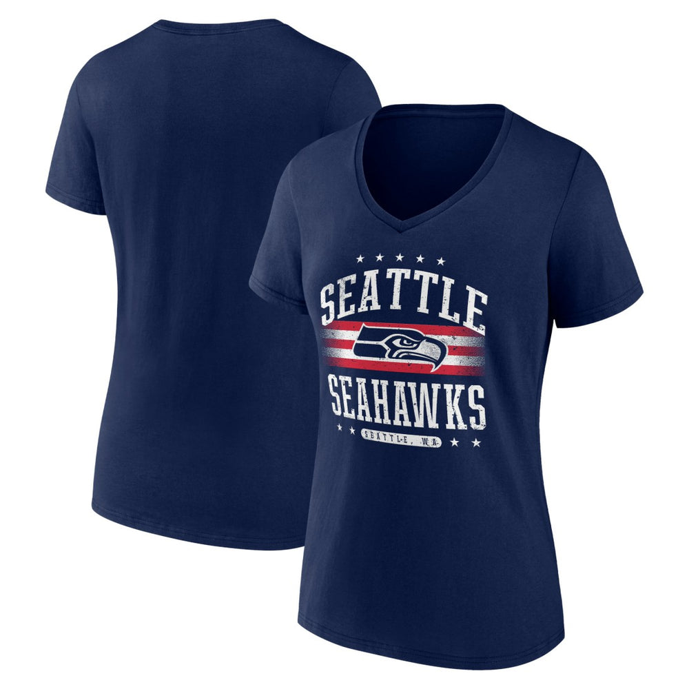 Seattle Seahawks Women's Americana Team V-Neck T-Shirt - College Navy online