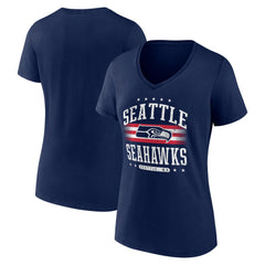 Seattle Seahawks Women's Americana Team V-Neck T-Shirt - College Navy online