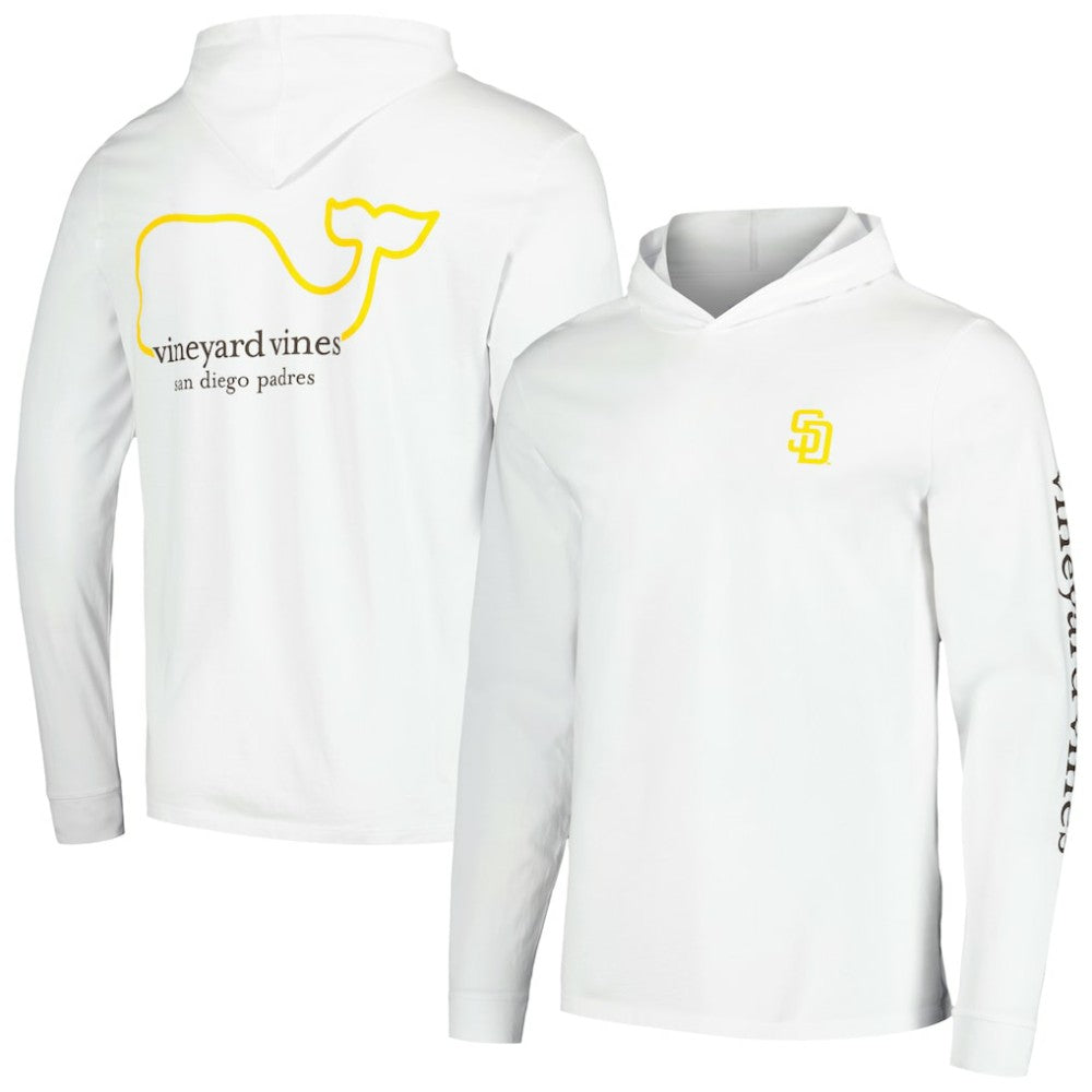 San Diego Padres Vineyard Vines Long Sleeve Hoodie T-Shirt White
