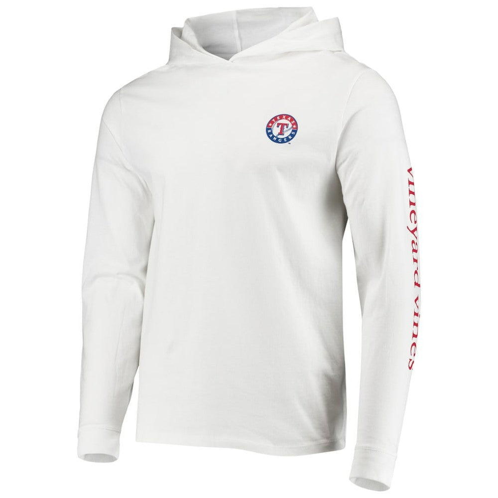 Texas Rangers Vineyard Vines Long Sleeve Hoodie T-Shirt White
