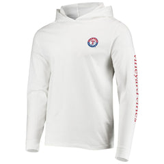Texas Rangers Vineyard Vines Long Sleeve Hoodie T-Shirt White