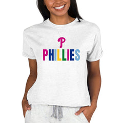 Philadelphia Phillies Concepts Sport Women's Mainstream Terry Sweatshirt Oatmeal