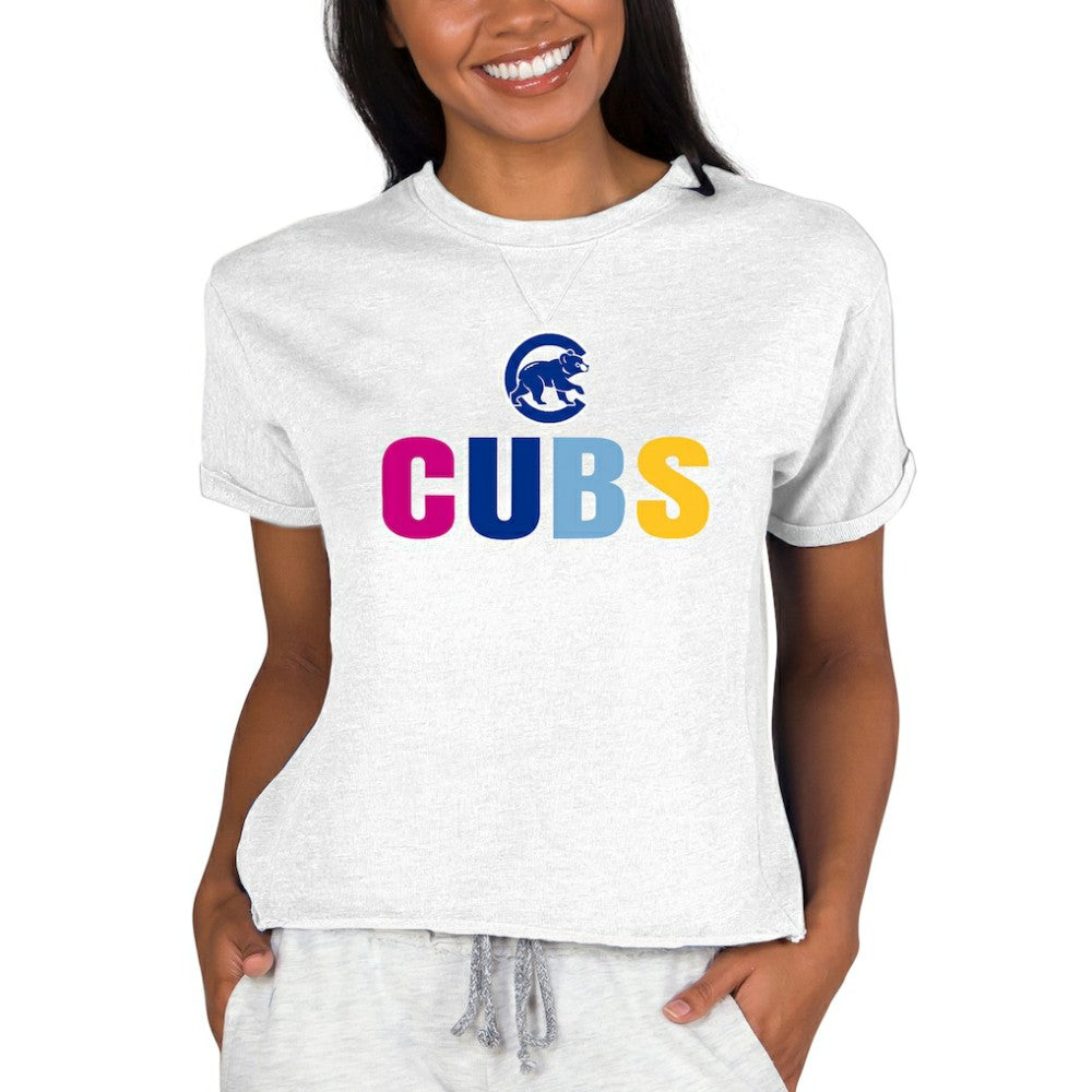Chicago Cubs Concepts Sport Women's Mainstream Terry Sweatshirt Oatmeal