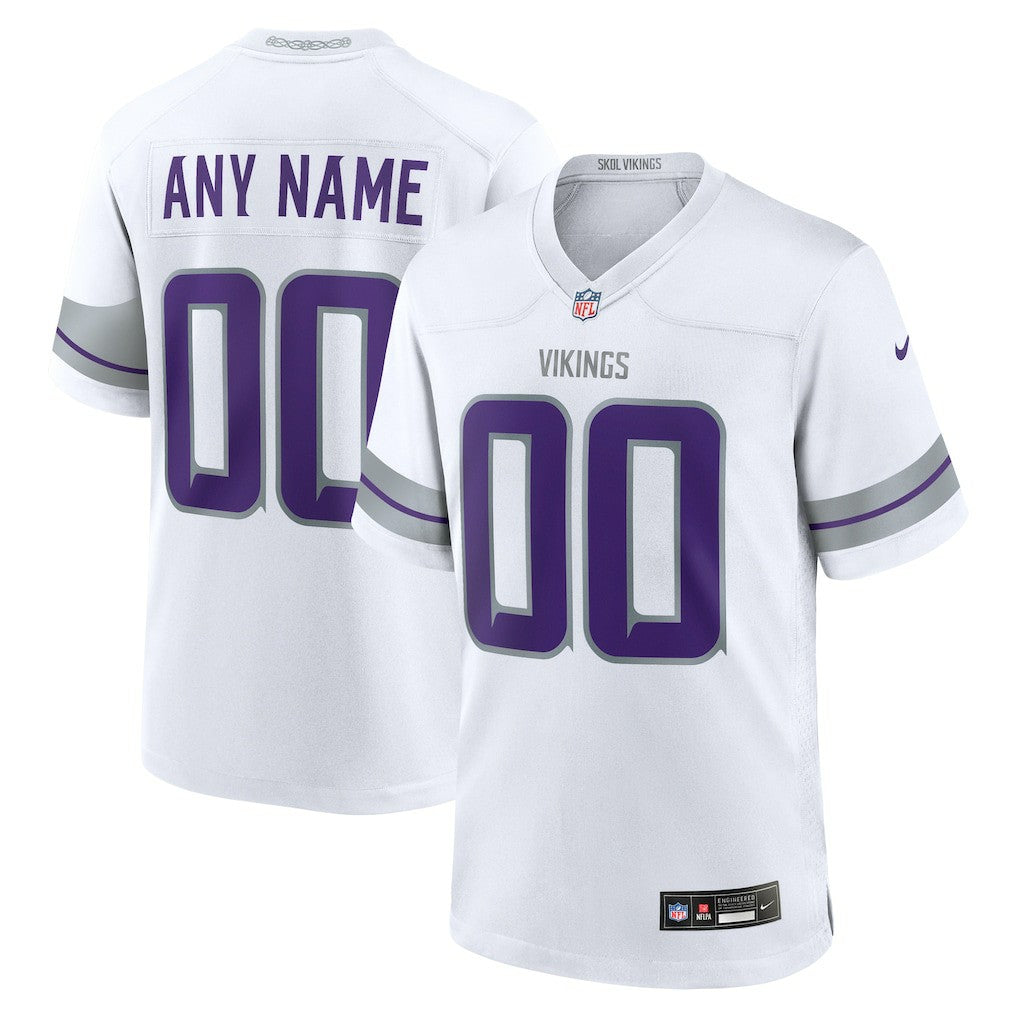 Minnesota Vikings Alternate Custom Game Jersey - White for sale