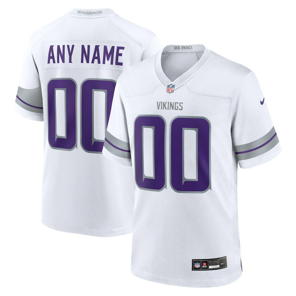Minnesota Vikings Alternate Custom Game Jersey - White for sale