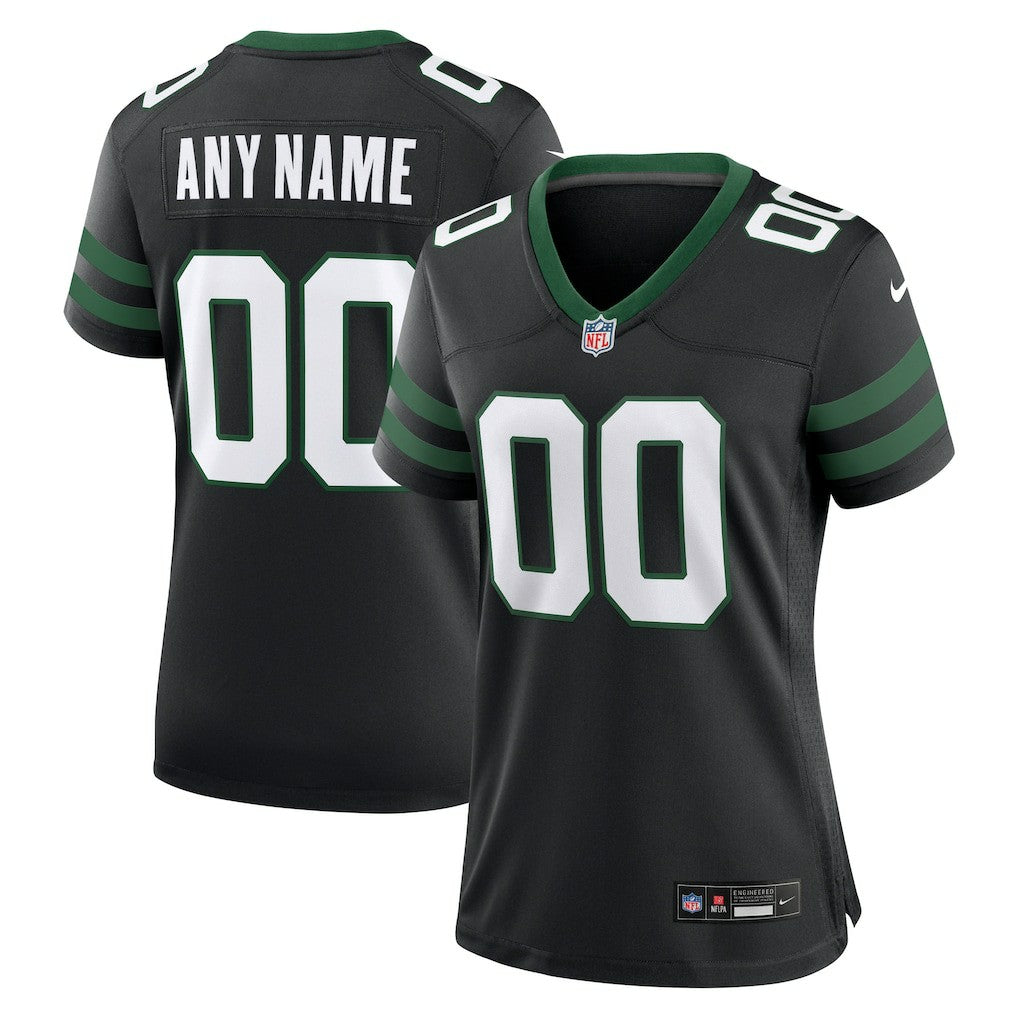 New York Jets Women's Alternate Custom Game Jersey - Legacy Black on sale