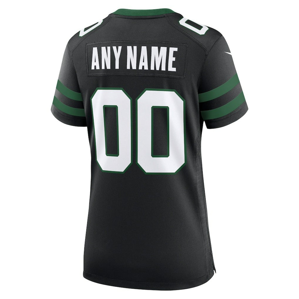 New York Jets Women's Alternate Custom Game Jersey - Legacy Black on sale