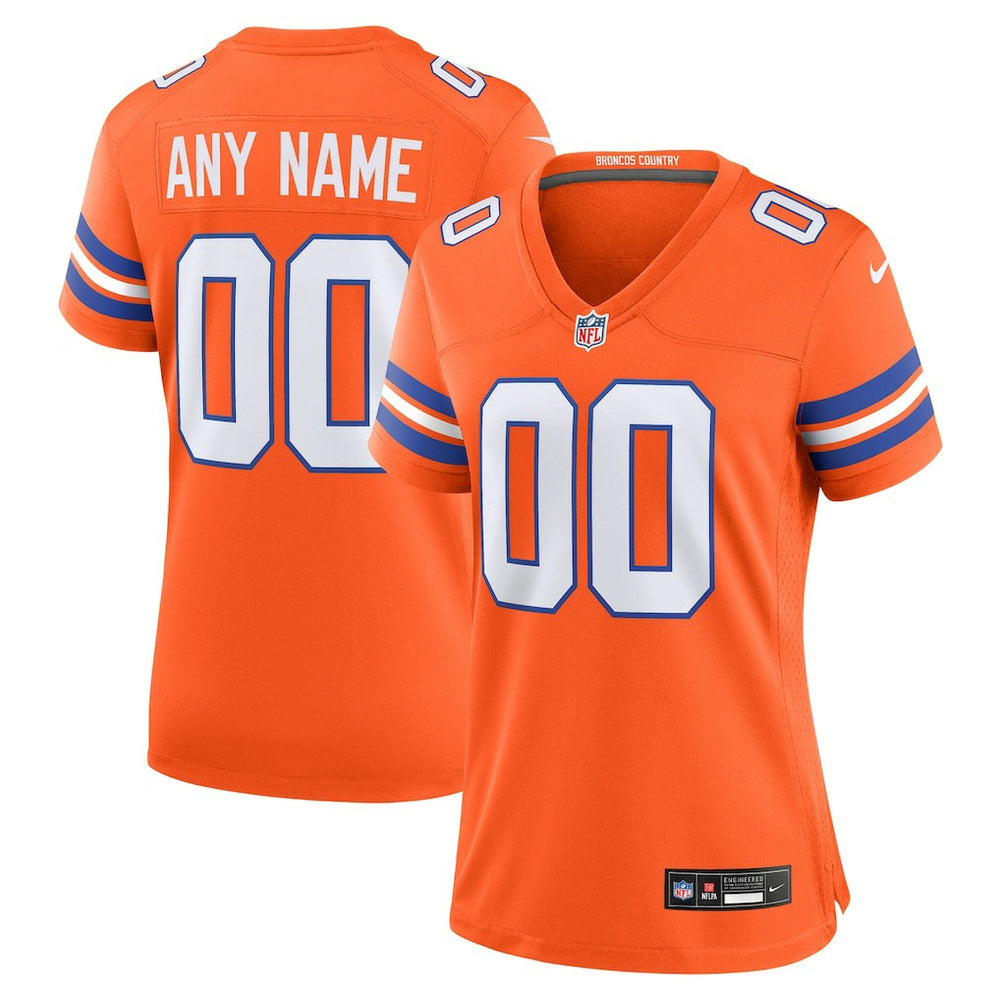 Denver Broncos Women's Mile High Collection 1977 Throwback Custom Game Jersey - Orange outlet
