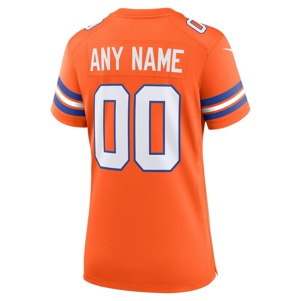 Denver Broncos Women's Mile High Collection 1977 Throwback Custom Game Jersey - Orange outlet