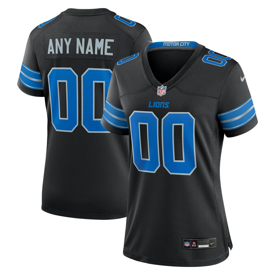 Detroit Lions Women's Alternate Custom Game Jersey - Black online