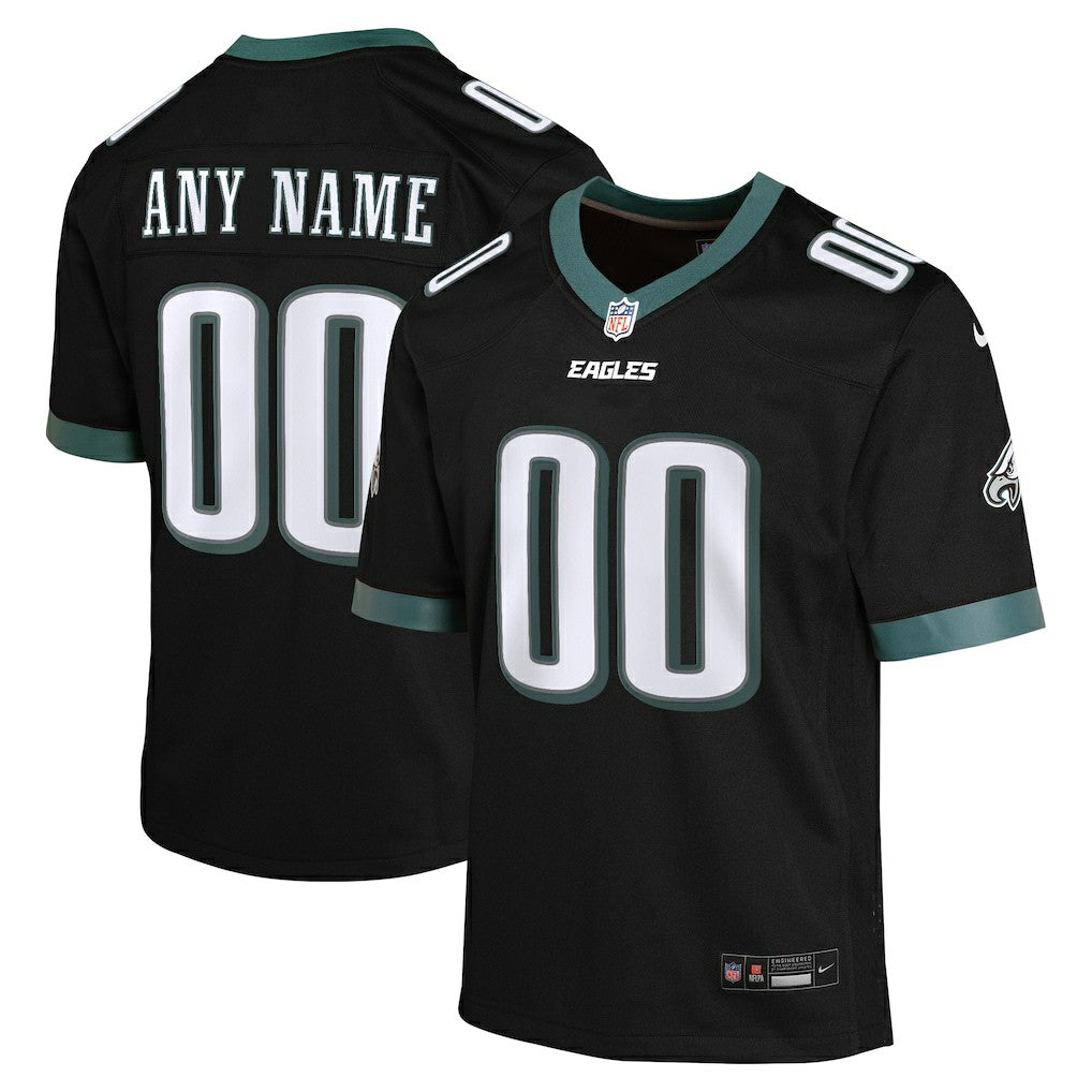Philadelphia Eagles Youth Alternate Custom Game Jersey - Black for sale