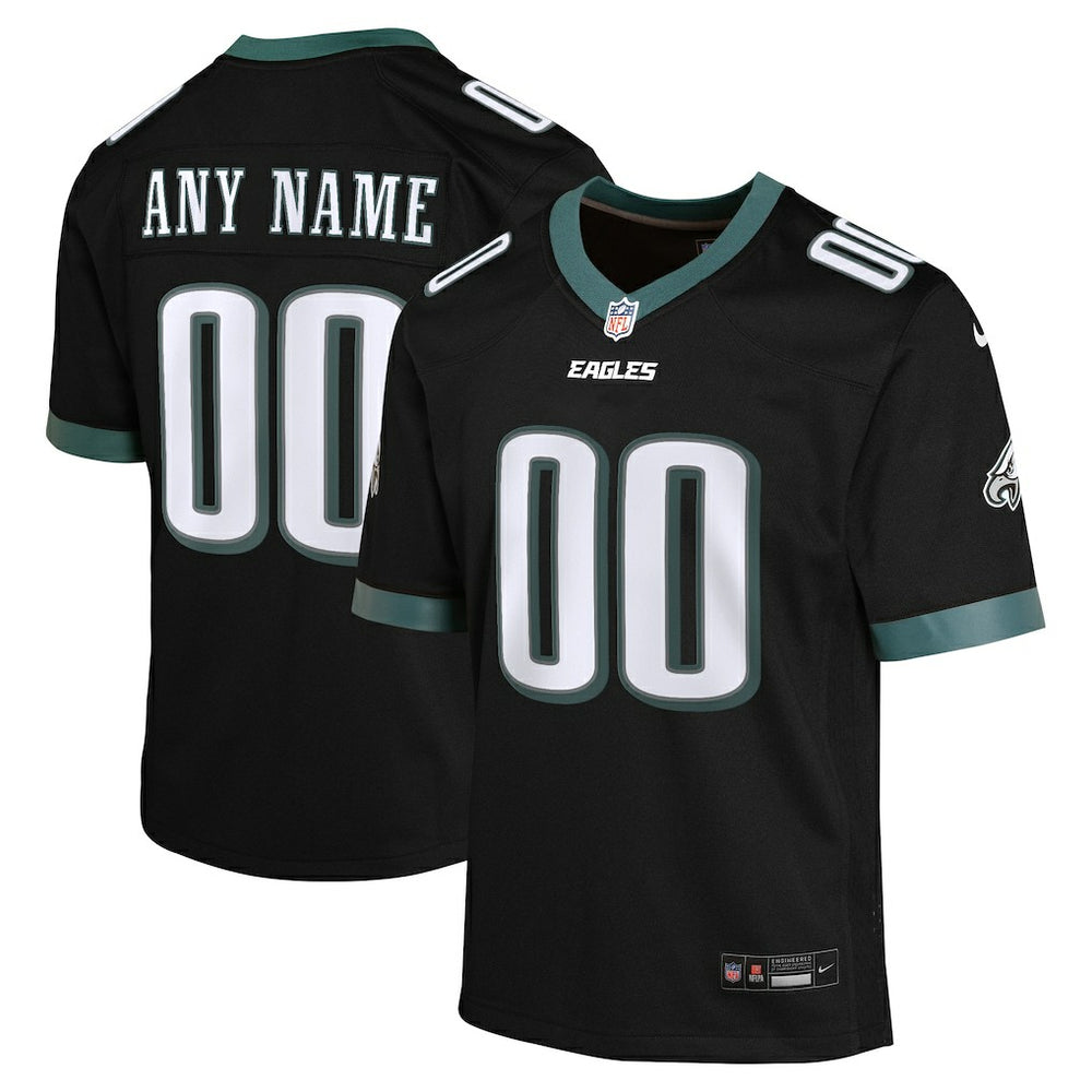 Philadelphia Eagles Youth Alternate Custom Game Jersey - Black for sale