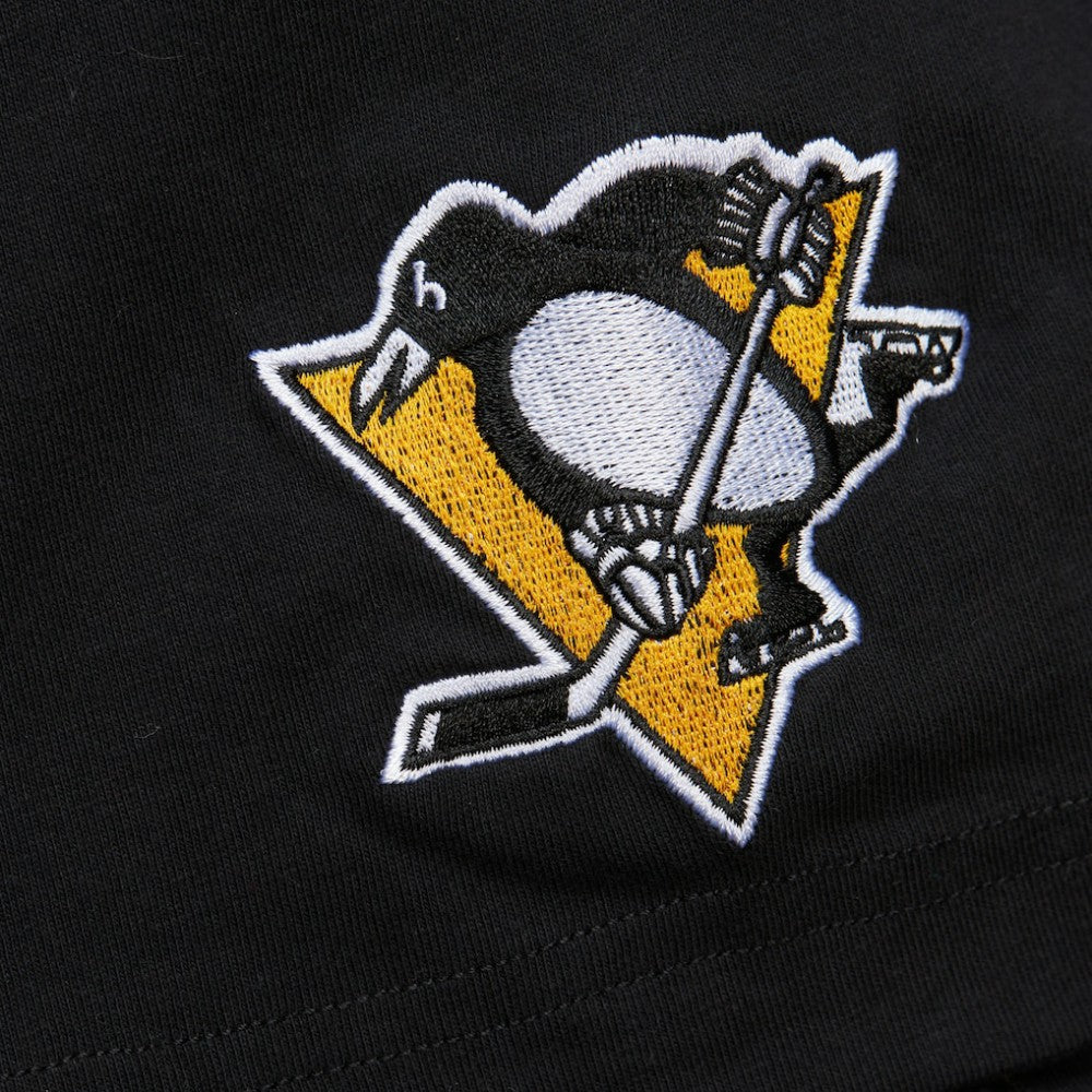 Mario Lemieux Pittsburgh Penguins Mitchell & Ness Premium Nickname Vintage Logo T-Shirt - Black T-shirts