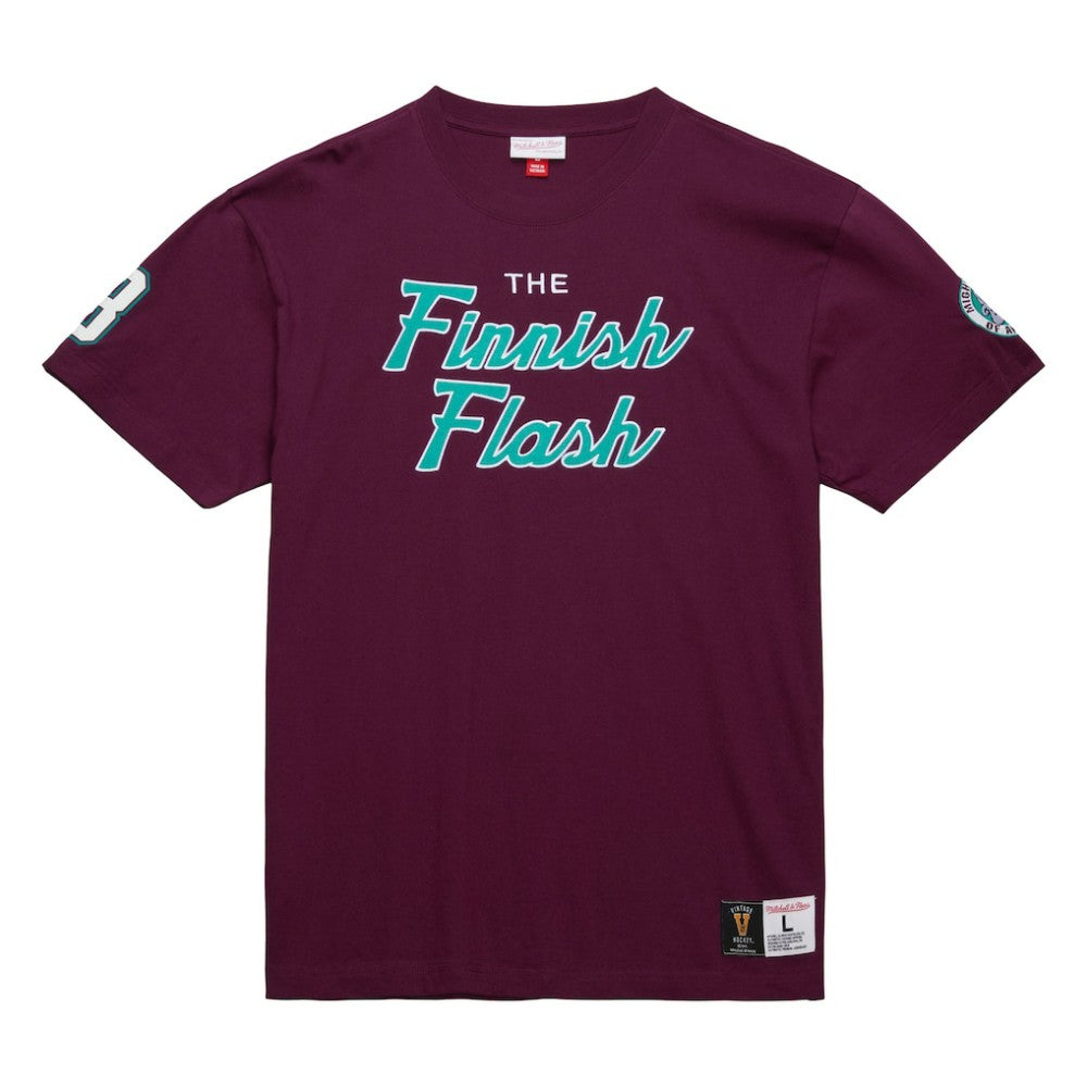 Teemu Selanne Anaheim Ducks Mitchell & Ness Premium Nickname Vintage Logo T-Shirt - Purple T-shirts