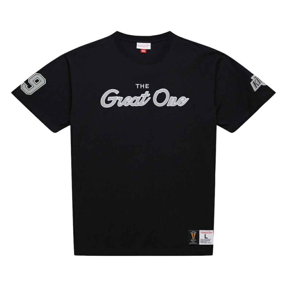 Wayne Gretzky Los Angeles Kings Mitchell & Ness Premium Nickname Vintage Logo T-Shirt - Black T-shirts