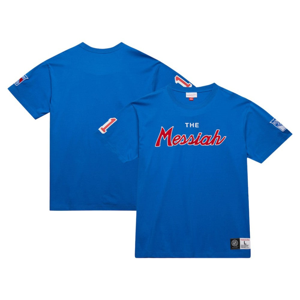 Mark Messier New York Rangers Mitchell & Ness Premium Nickname Vintage Logo T-Shirt - Blue T-shirts