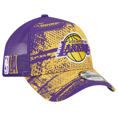Los Angeles Lakers Tip Off A-Frame Trucker 9FORTY Adjustable Hat - Purple/Gold on sale