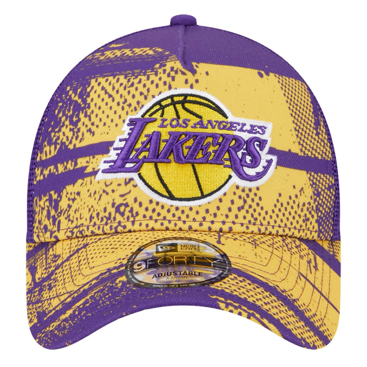 Los Angeles Lakers Tip Off A-Frame Trucker 9FORTY Adjustable Hat - Purple/Gold on sale