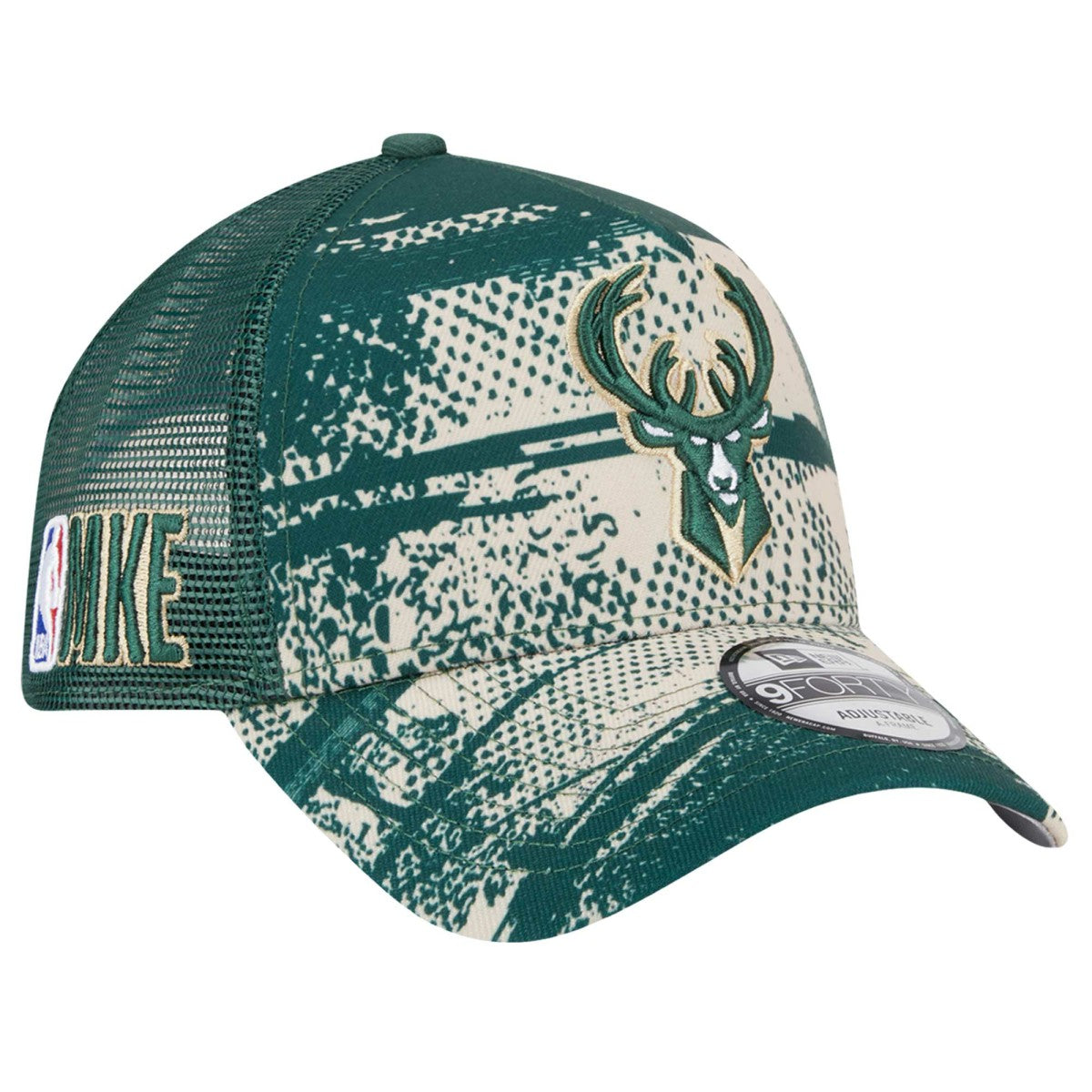 Milwaukee Bucks Tip Off A-Frame Trucker 9FORTY Adjustable Hat - Hunter Green/Cream outlet
