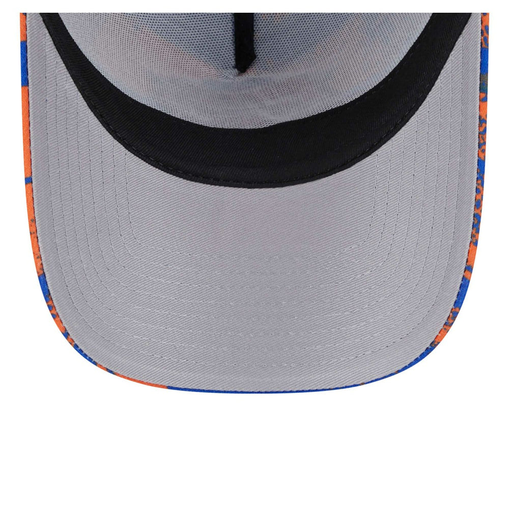 New York Knicks Tip Off A-Frame Trucker 9FORTY Adjustable Hat - Blue/Orange cheap