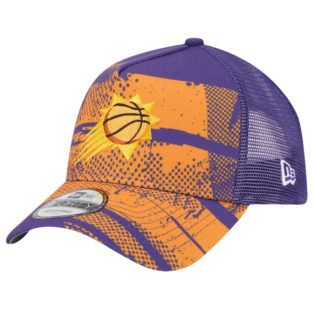 Phoenix Suns Tip Off A-Frame Trucker 9FORTY Adjustable Hat - Purple/Orange discount