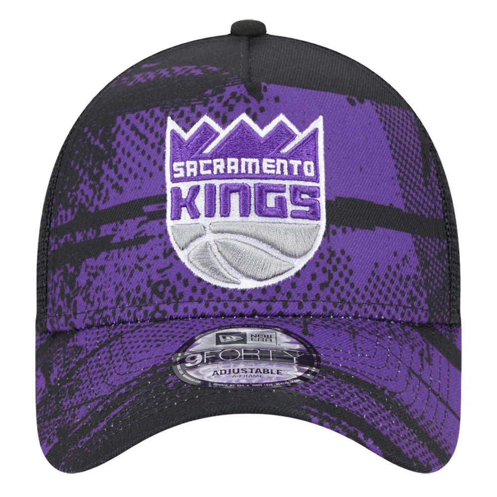 Sacramento Kings Tip Off A-Frame Trucker 9FORTY Adjustable Hat - Black/Purple on sale