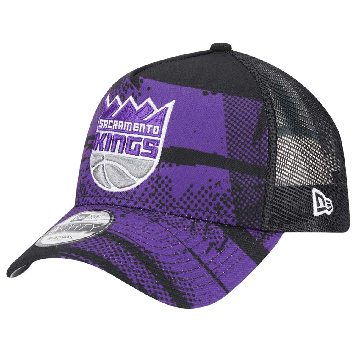 Sacramento Kings Tip Off A-Frame Trucker 9FORTY Adjustable Hat - Black/Purple on sale