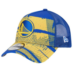 Golden State Warriors Tip Off A-Frame Trucker 9FORTY Adjustable Hat sale - Royal/Gold cheap