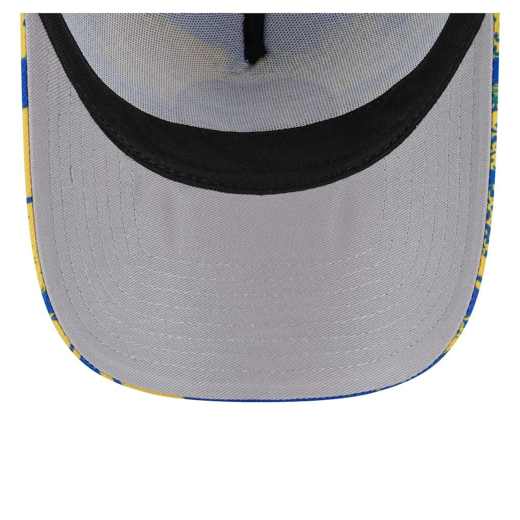 Golden State Warriors Tip Off A-Frame Trucker 9FORTY Adjustable Hat sale - Royal/Gold cheap