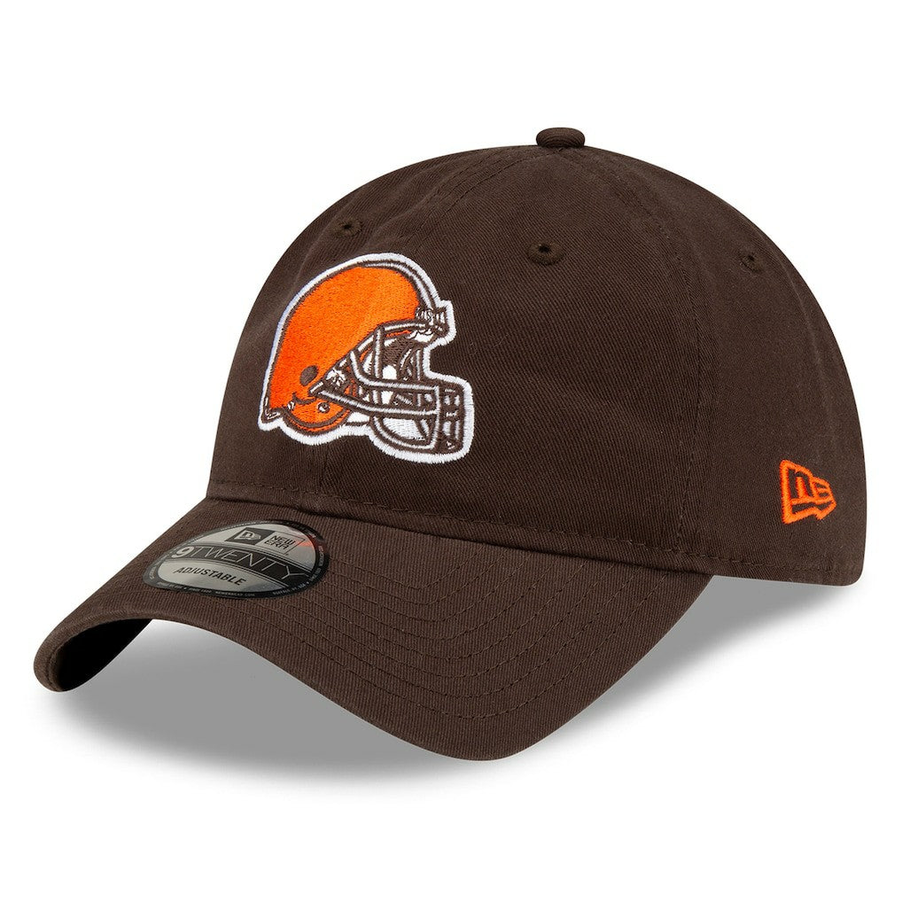 Cleveland Browns New Era Core Classic Primary 9TWENTY Adjustable Hat - Brown for sale