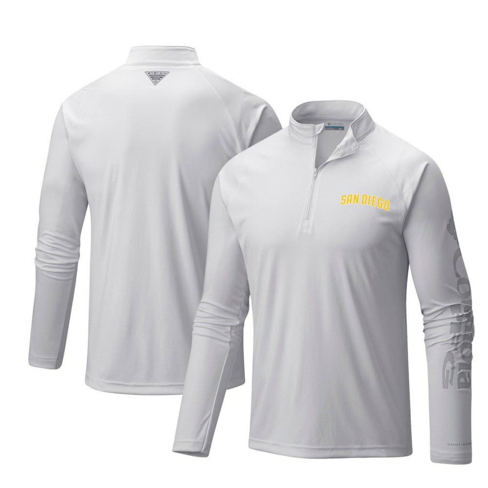 San Diego Padres Terminal Tackle Omni-Shade Raglan Quarter-Zip Pullover Top White