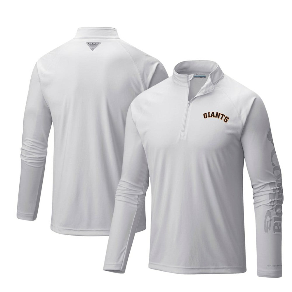 San Francisco Giants Terminal Tackle Omni-Shade Raglan Quarter-Zip Pullover Top White