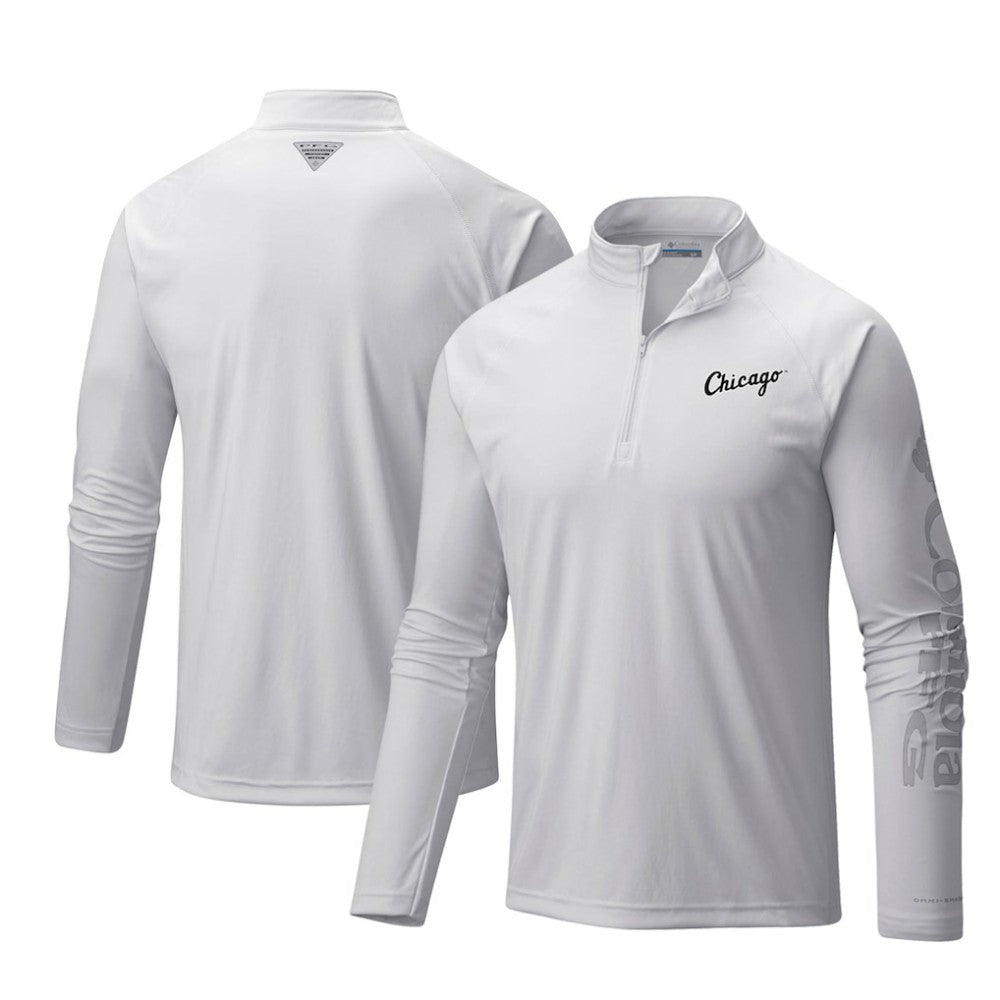 Chicago White Sox Terminal Tackle Omni-Shade Raglan Quarter-Zip Pullover Top White