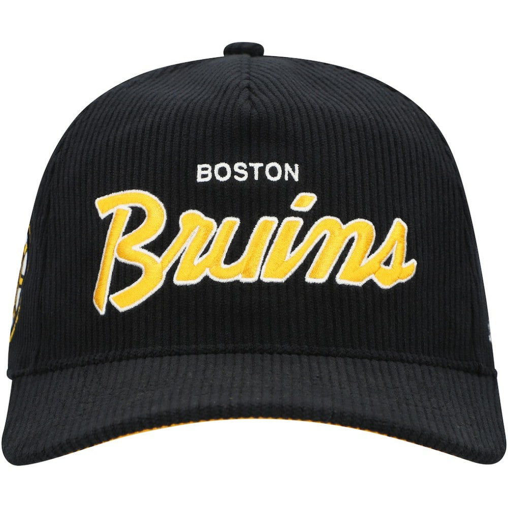 Boston Bruins '47 Crosstown Corduroy Hitch Adjustable Hat - Black Hats