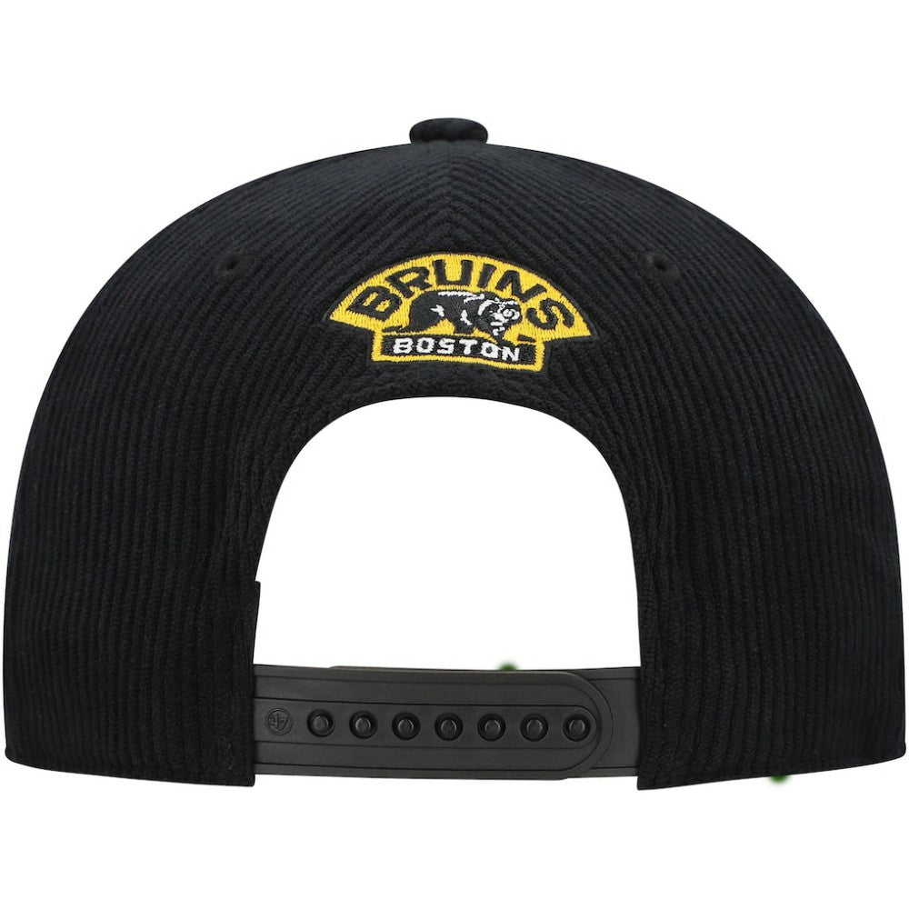 Boston Bruins '47 Crosstown Corduroy Hitch Adjustable Hat - Black Hats