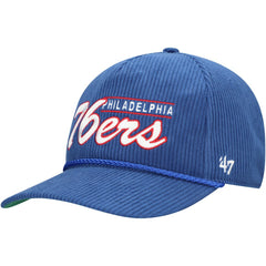 Philadelphia 76ers '47 Double Header Sidepatch Cord Hitch Adjustable Hat - Royal for sale