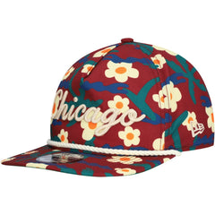 Chicago Bulls Vacation Floral Golfer Snapback Hat - Crimson on sale